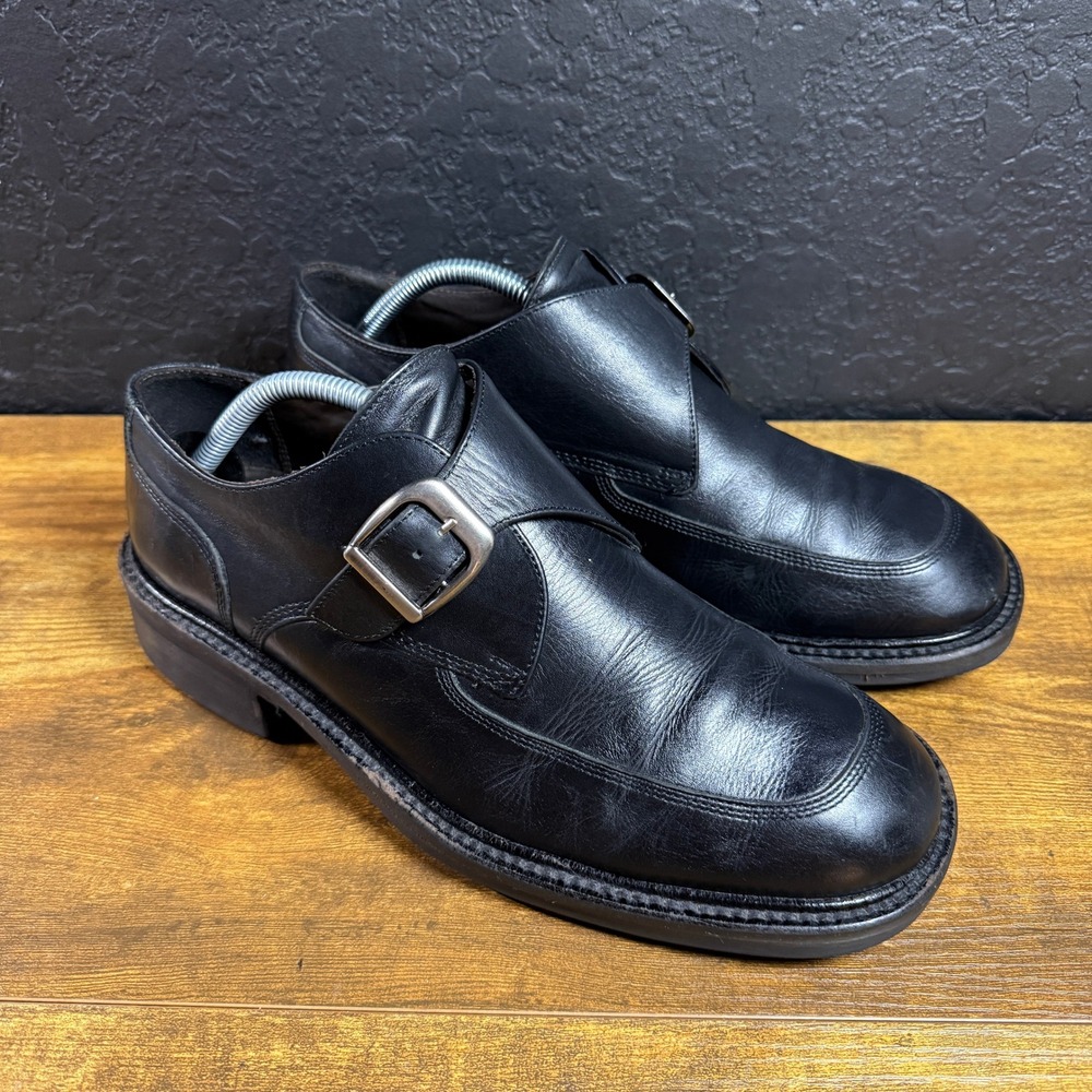 Kenneth Cole New York Black Leather Monk Strap Dress‎ Shoes Mens Size 10
